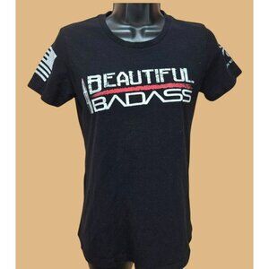 GRUNT STYLE WOMENS BEAUTIFUL BADASS T-SHIRT SMALL